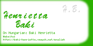 henrietta baki business card